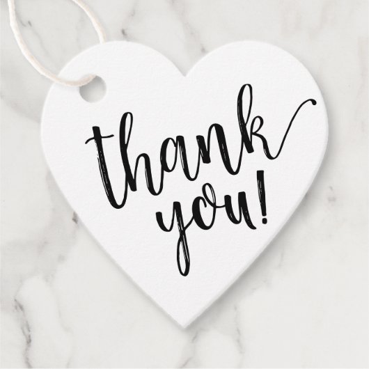 Rustic Kraft Heart Brautparty Danke, Script Geschenkanhänger (Vorderseite)