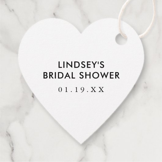 Rustic Kraft Heart Brautparty Danke, Script Geschenkanhänger (Rückseite)