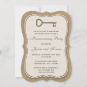 Rustic Kraft Heart Key Neue Zuhause Housewarming Einladung (Vorderseite)