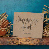 Rustic Kraft Honeymoon Fund Wedding Sign Fotoplatte (Seite)