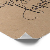 Rustic Kraft Honeymoon Fund Wedding Sign Poster (Ecke)