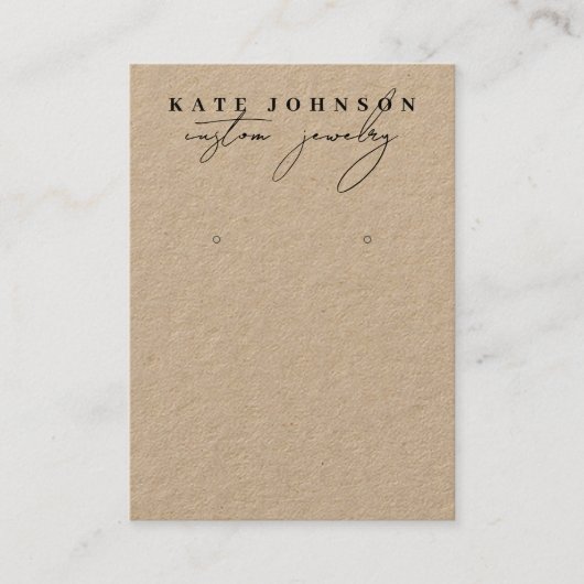 Rustic Kraft Jewelry Holder erhält Ausstellungsskr Visitenkarte (Vorderseite)