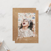 Rustic Kraft Jingle All The Way Script 2 Foto Karte (Vorderseite/Rückseite Beispiel)