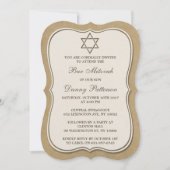 Rustic Kraft jüdischer Star von David Bar Mitzvah Einladung (Vorderseite)
