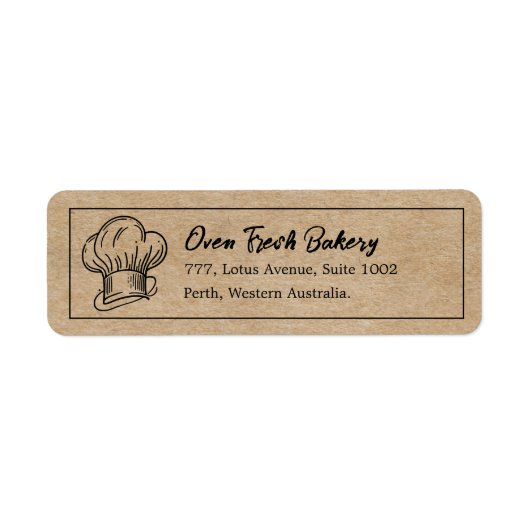 Rustic Kraft Koch Hat Bakery Rücksendeadresse (Vorne)