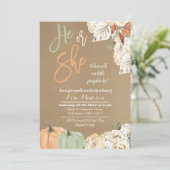 Rustic Kraft-Kürbis-Geschlecht: Einladung (Stehend Vorderseite)