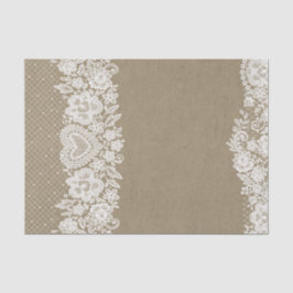 Rustic Kraft & Lace Farmhouse Barn Chic Seidenpapier