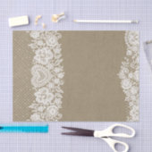 Rustic Kraft & Lace Farmhouse Barn Chic Seidenpapier (Handwerk)