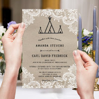 Rustic Kraft Lace Outdoor Tipi Zent Wedding