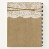 Rustic Kraft Lace Twine Bow Brautparty Rezept Notizblock (Rückseite)