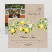 Rustic Kraft Lemon Theme Wedding Vielen Dank Postkarte (Vorne/Hinten)