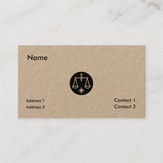 Rustic Kraft - Libra zodiac-Zeichen Visitenkarte (Vorderseite)