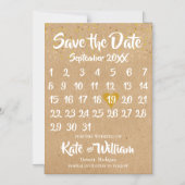 Rustic Kraft Liebe Herzkalender Save the Date Magneteinladung (Vorderseite)