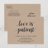 Rustic Kraft, Liebe ist geduldig, verzögert Postkarte (Vorne/Hinten)