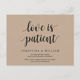 Rustic Kraft, Liebe ist geduldig, verzögert Postkarte