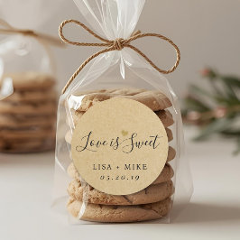 Rustic Kraft Liebe ist Sweet Gastgeschenk Hochzeit Runder Aufkleber