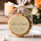 Rustic Kraft Liebe ist Sweet Gastgeschenk Hochzeit Runder Aufkleber