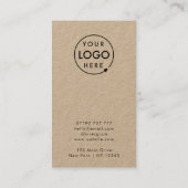 Rustic Kraft Logo Juwelierkarte Visitenkarte (Rückseite)