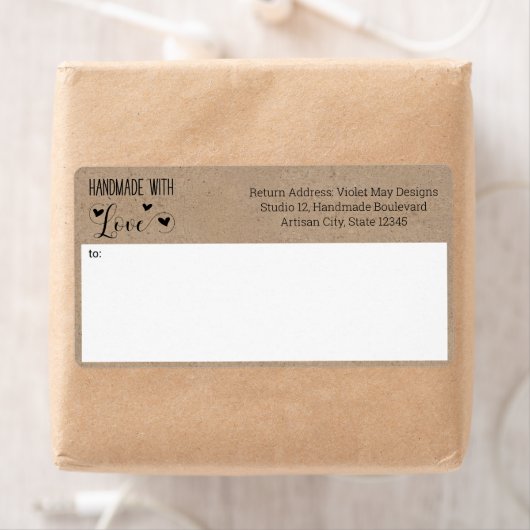 Rustic Kraft Look 2-in-1 Hin- und Rücksendeadresse (Insitu)
