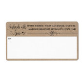 Rustic Kraft Look 2-in-1 Hin- und Rücksendeadresse (Vorne)