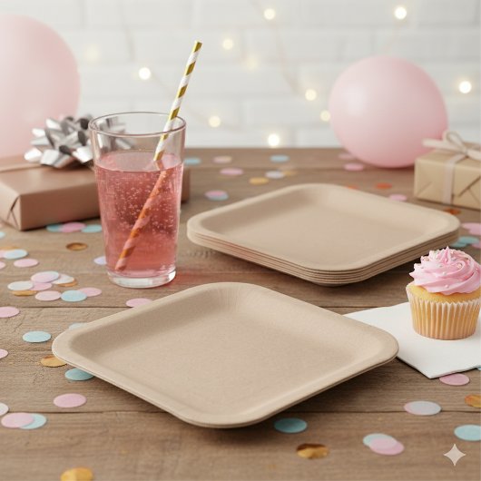 Rustic Kraft Look 7" Papierplatte Pappteller