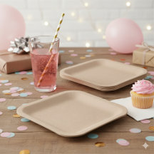 Rustic Kraft Look 9" Einwegpapierplatte
