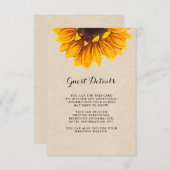 Rustic Kraft Look mit Blume Guest Details Begleitkarte (Vorne/Hinten)