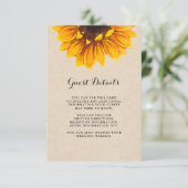 Rustic Kraft Look mit Blume Guest Details Begleitkarte (Stehend Vorderseite)