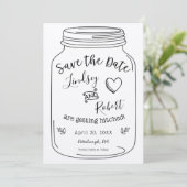 Rustic Kraft Mason Jar Save the Date Einladung (Stehend Vorderseite)