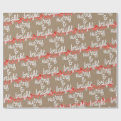 Rustic Kraft Merry & Bright Fügen Sie Ihren Gruß h Geschenkpapier (Flach)