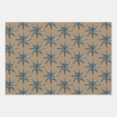 Rustic Kraft Metal Skandinavien Holiday Star Geschenkpapier Set (Vorderseite 2)