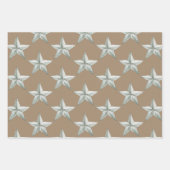 Rustic Kraft Metal Skandinavien Holiday Star Geschenkpapier Set (Vorderseite)