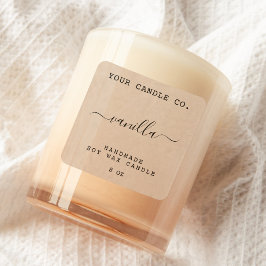 Rustic Kraft Minimalistisch Candle Label Quadratischer Aufkleber