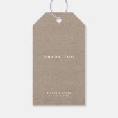 Rustic Kraft Minimalistisch Typografy Wedding Geschenkanhänger (Rückseite)