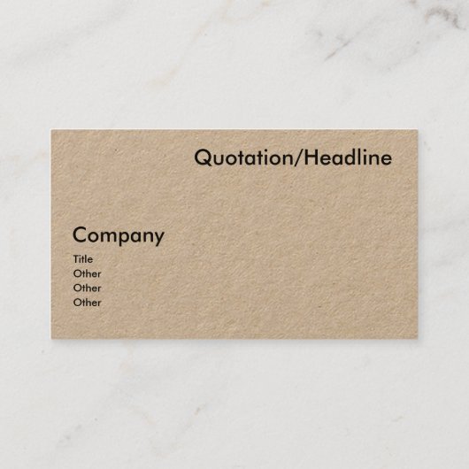Rustic Kraft - minimalistisch Visitenkarte (Rückseite)
