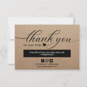 Rustic Kraft Minimalistische Ordnung Vielen Dank Dankeskarte (Vorderseite)