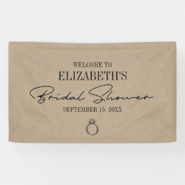 Rustic Kraft Modernes Script Brautparty Willkommen Banner