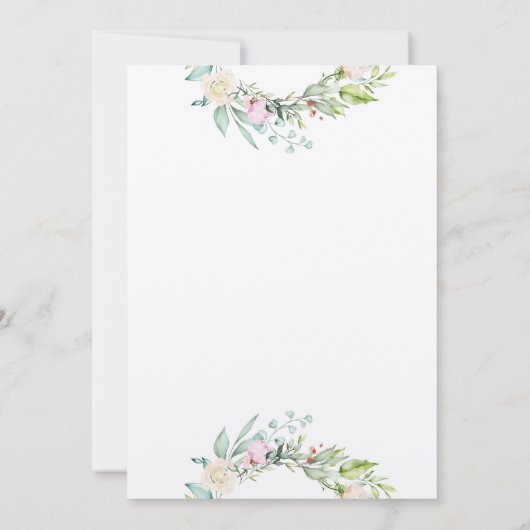 Rustic Kraft Monogram Rose Blumenzehen Einladung (Rückseite)