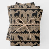 Rustic Kraft Nordic Sweater Black Winter Animals W Geschenkpapier Set (Beispiel)