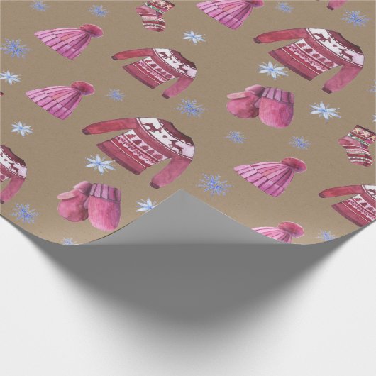 Rustic Kraft Nordic Sweaters Socken Hats & Mitte Geschenkpapier (Ecke)