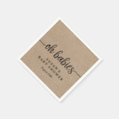 Rustic Kraft Oh Babies Twins Dusche Personalisiert Serviette (Ecke)