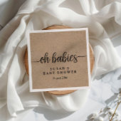 Rustic Kraft Oh Babies Twins Dusche Personalisiert Serviette