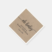 Rustic Kraft Oh Baby Dusche Personalisiert Serviette (Ecke)