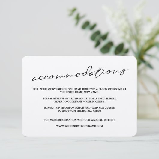 Rustic Kraft Paper Accommodation Cards Begleitkarte (Stehend Vorderseite)