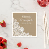 Rustic Kraft Paper and Lace Wedding Napkins Serviette (Beispiel)