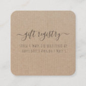 Rustic Kraft Paper Baby Shooting Registry Begleitkarte (Vorderseite)