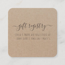 Rustic Kraft Paper Baby Shooting Registry
