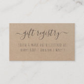 Rustic Kraft Paper Baby Shooting Registry Begleitkarte (Vorderseite)