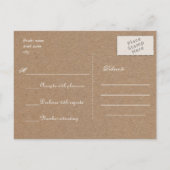 Rustic Kraft Paper Blätter Muster Wedding RSVP Einladungspostkarte (Rückseite)