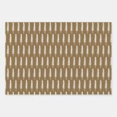 Rustic Kraft Paper Christmas Tree Muster Geschenk Geschenkpapier Set (Vorderseite 3)